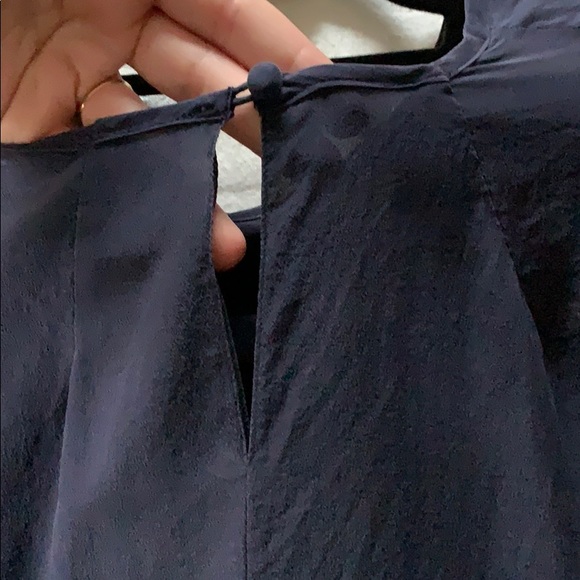 Vintage navy blouse with shoulder pads. - Picture 3 of 5